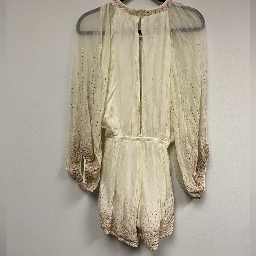 NWT Free People Butterfly Kisses Beaded Romper Size Small